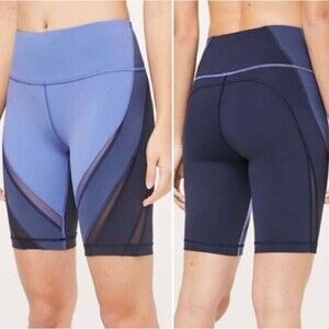 Lululemon Colour Me Ombre Bike Short Blue 9" Yoga  Women's 4 Athletic Gym Biker